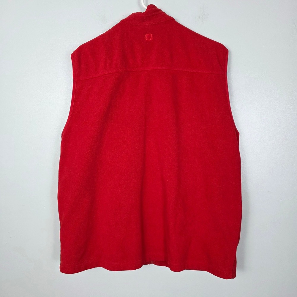 ScotteVest Fleece Vest Mens XL Full Zip Red Pockets Lightweight Travel - Picture 3 of 8
